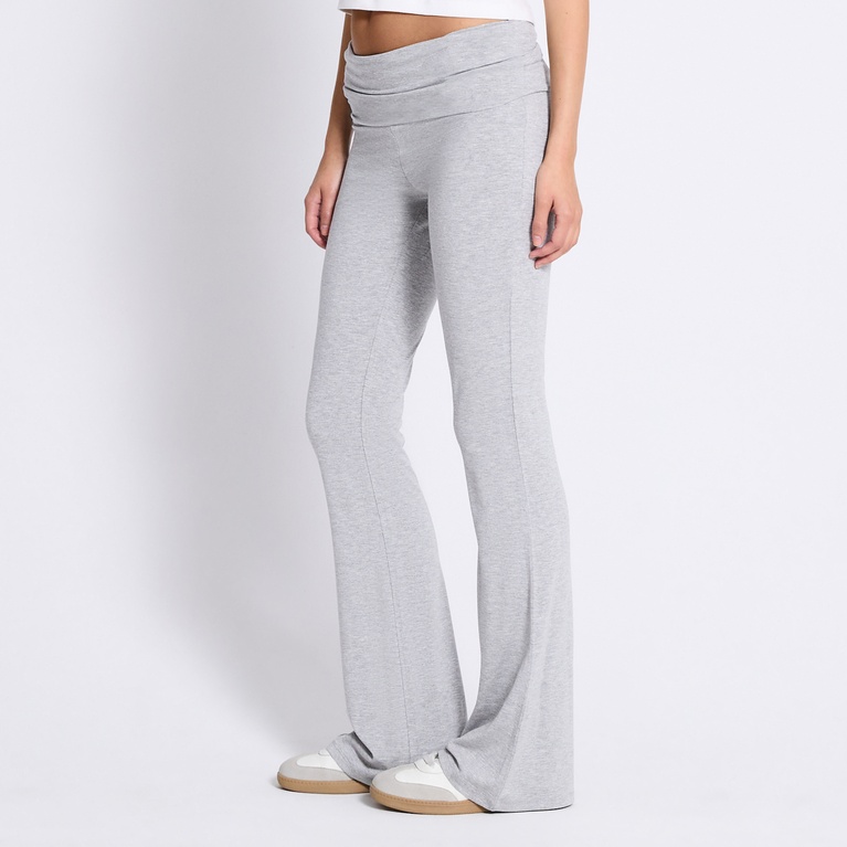 Folded yoga pants "Noelle" Grey Melange